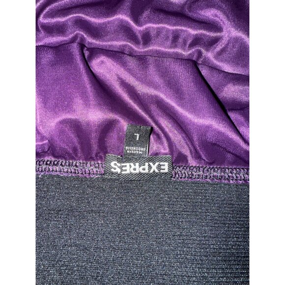 Express Purple Ruffle Mini Skirt Size 1 Polyester & Spandex - Picture 4 of 5